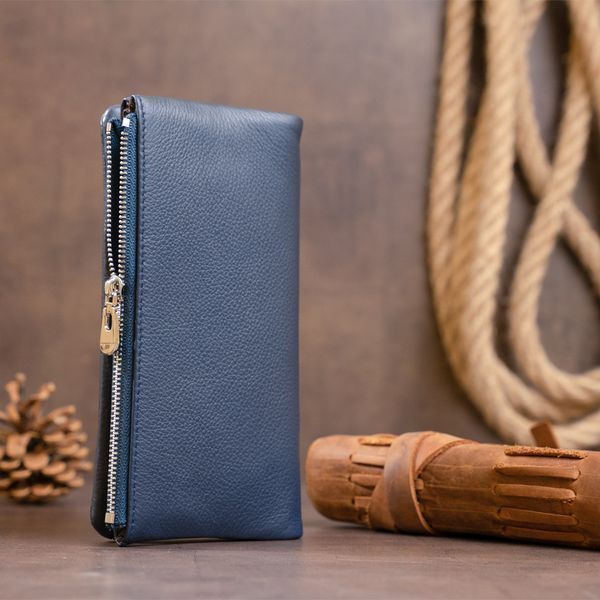 Вертикальный кошелек на кнопке женский ST Leather 19203 Темно-синий 19203 фото