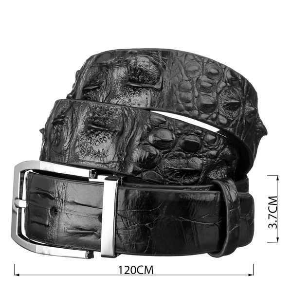 Ремінь чоловічий CROCODILE LEATHER 18008 з натуральної шкіри крокодила Чорний 18008 фото
