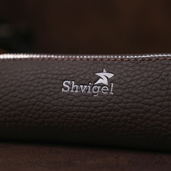 Матовая кожаная ключница Shvigel 16545 Коричневый 16545 фото