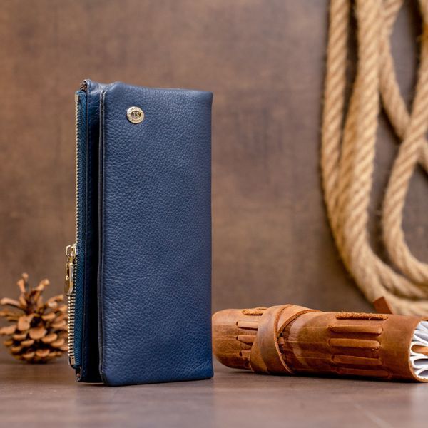Вертикальный кошелек на кнопке женский ST Leather 19203 Темно-синий 19203 фото