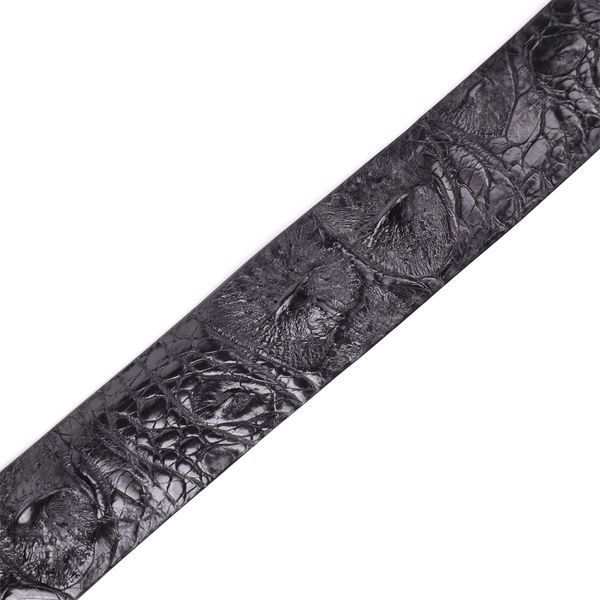 Ремінь чоловічий CROCODILE LEATHER 18008 з натуральної шкіри крокодила Чорний 18008 фото
