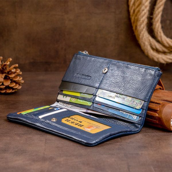 Вертикальный кошелек на кнопке женский ST Leather 19203 Темно-синий 19203 фото