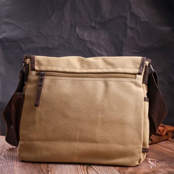 Практичная сумка через плечо для ноутбука 13" из плотного текстиля Vintage 22202 Песочный 22202 фото