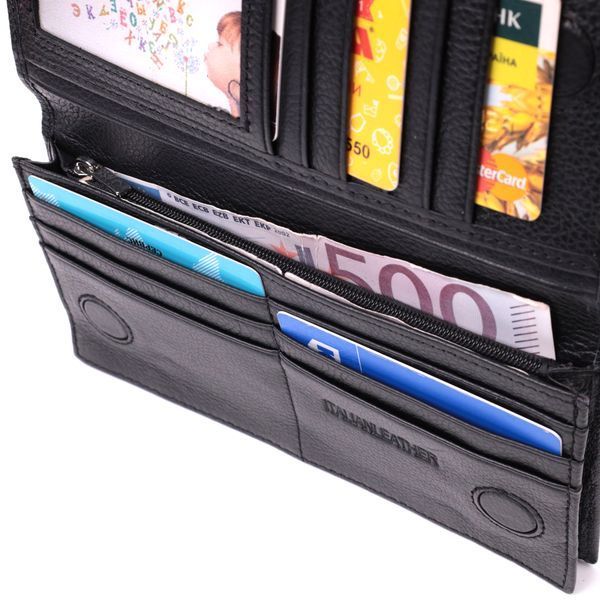 Місткий вертикальний жіночий гаманець на магнітах із натуральної шкіри ST Leather 22540 Чорний 22540 фото