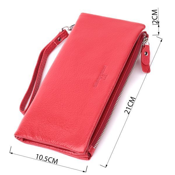 Кошелек-клатч для женщин с двумя молниями из натуральной кожи ST Leather 22526 Красный 22526 фото