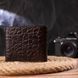 Интересный кошелек для мужчин в два сложения из натуральной фактурной кожи с тиснением под крокодила CANPELLINI 21583 Коричневый 21583 фото 9