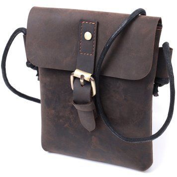 Вінтажна сумка через плече з натуральної шкіри Vintage sale_15084 Коричневий sale_15084 фото
