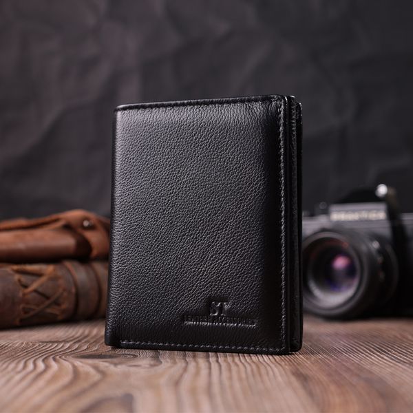 Вертикальный кошелек для стильных мужчин из натуральной кожи ST Leather 22464 Черный 22464 фото