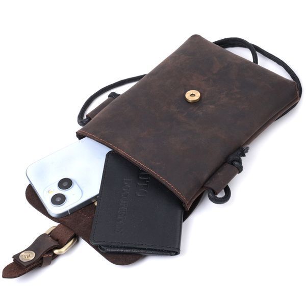 Вінтажна сумка через плече з натуральної шкіри Vintage sale_15084 Коричневий sale_15084 фото