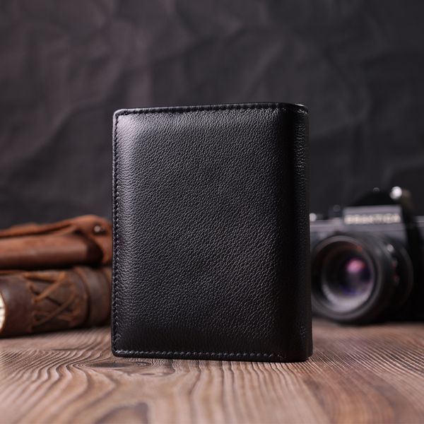 Вертикальный кошелек для стильных мужчин из натуральной кожи ST Leather 22464 Черный 22464 фото