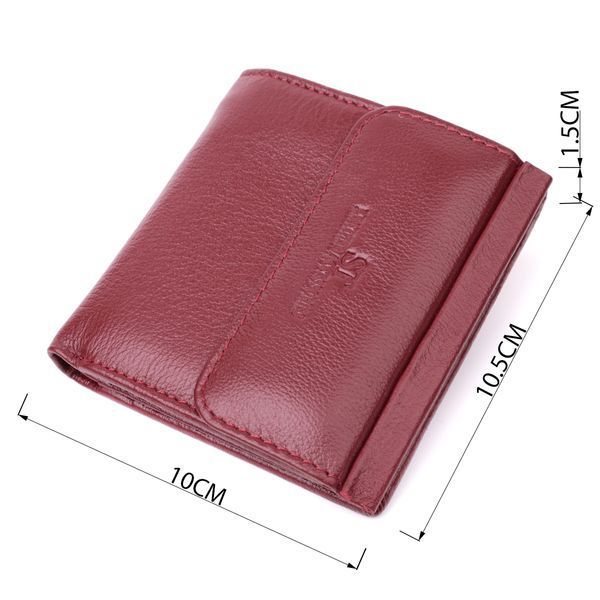 Небольшой женский кошелек с монетницей снаружи из натуральной кожи ST Leather 22544 Бордовый 22544 фото
