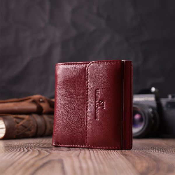 Небольшой женский кошелек с монетницей снаружи из натуральной кожи ST Leather 22544 Бордовый 22544 фото