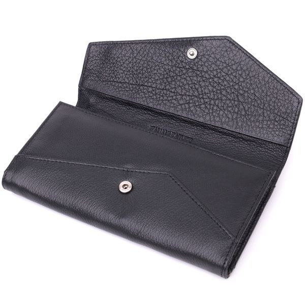 Кожаный женский кошелек с геометрическим клапаном ST Leather 22546 Черный 22546 фото