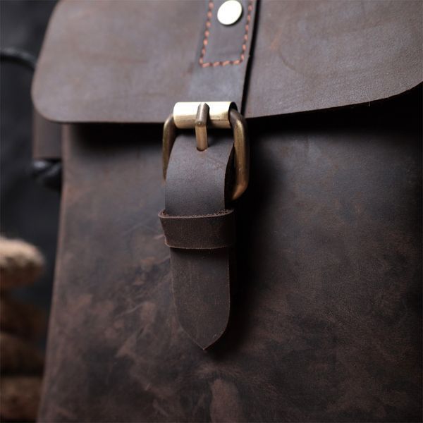 Вінтажна сумка через плече з натуральної шкіри Vintage sale_15084 Коричневий sale_15084 фото