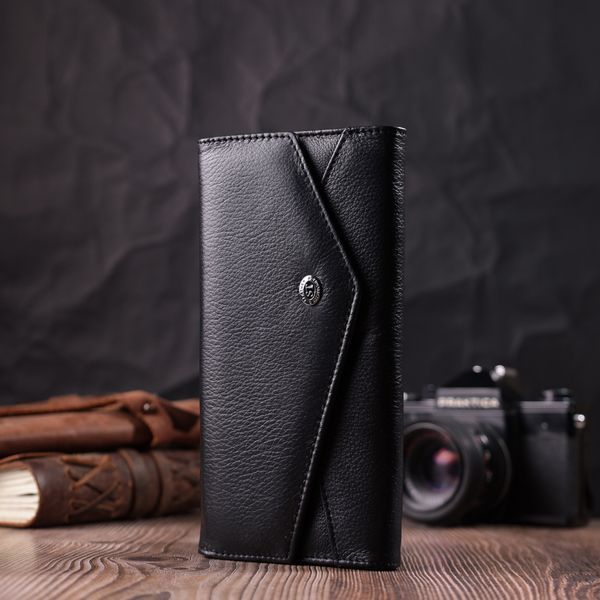 Кожаный женский кошелек с геометрическим клапаном ST Leather 22546 Черный 22546 фото