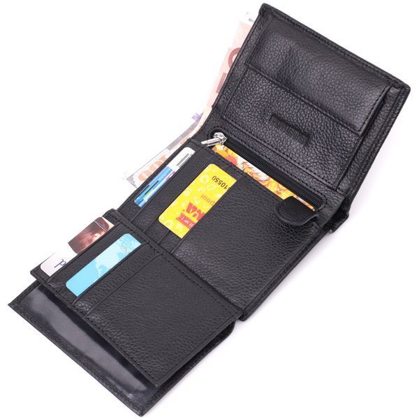 Вертикальный кошелек для стильных мужчин из натуральной кожи ST Leather 22464 Черный 22464 фото