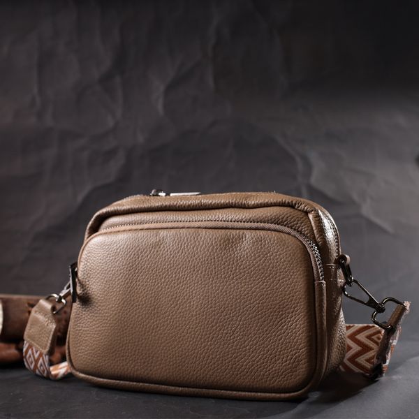 Женская сумка кросс-боди из натуральной кожи Vintage 22293 Бежевая 22293 фото