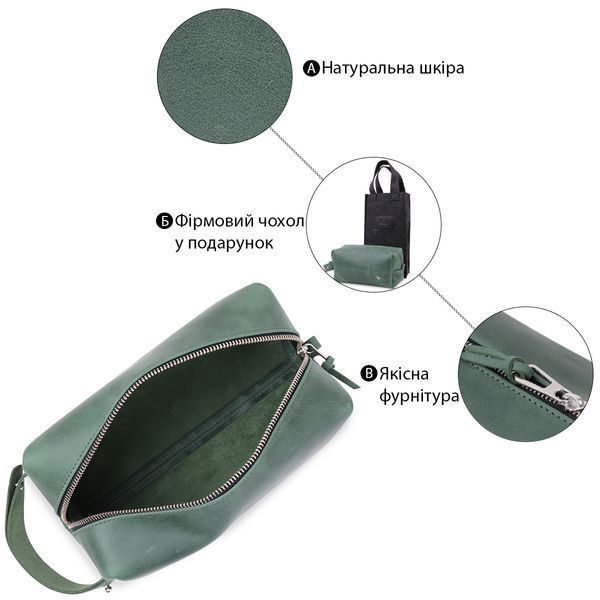 Кожаная косметичка унисекс GRANDE PELLE 11573 Зеленый 11573 фото