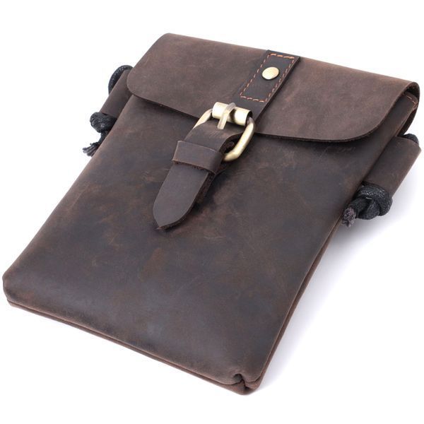 Вінтажна сумка через плече з натуральної шкіри Vintage sale_15084 Коричневий sale_15084 фото