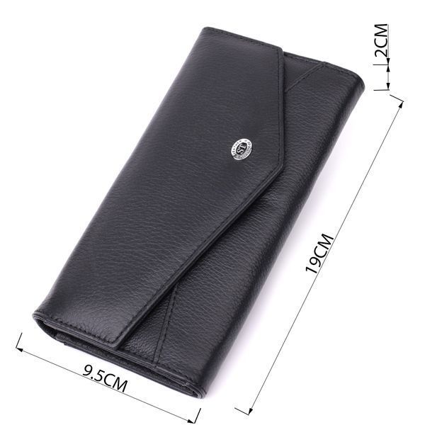 Кожаный женский кошелек с геометрическим клапаном ST Leather 22546 Черный 22546 фото