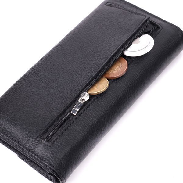 Кожаный женский кошелек с геометрическим клапаном ST Leather 22546 Черный 22546 фото