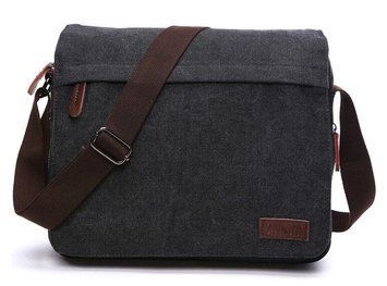 Сумка почтальонка текстильная Vintage 20088 Черная 20088 фото
