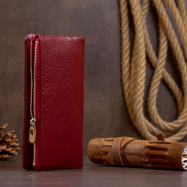 Вертикальний гаманець на кнопці жіночий ST Leather 19204 Бордовий 19204 фото