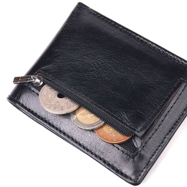 Компактний затиск для грошей із натуральної гладкої шкіри ST Leather 19416 Чорний 19416 фото