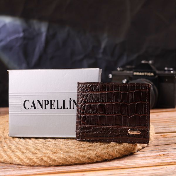 Зажим из натуральной фактурной кожи CANPELLINI 21519 Коричневый 21519 фото