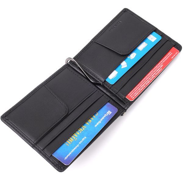 Затискач для грошей з м'якої натуральної шкіри Tony Perotti 20848_1 (5000 nero) Чорний 20848_1 фото