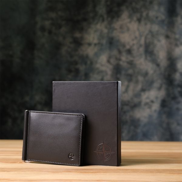 Затискач для грошей з м'якої натуральної шкіри Tony Perotti 20848_1 (5000 nero) Чорний 20848_1 фото