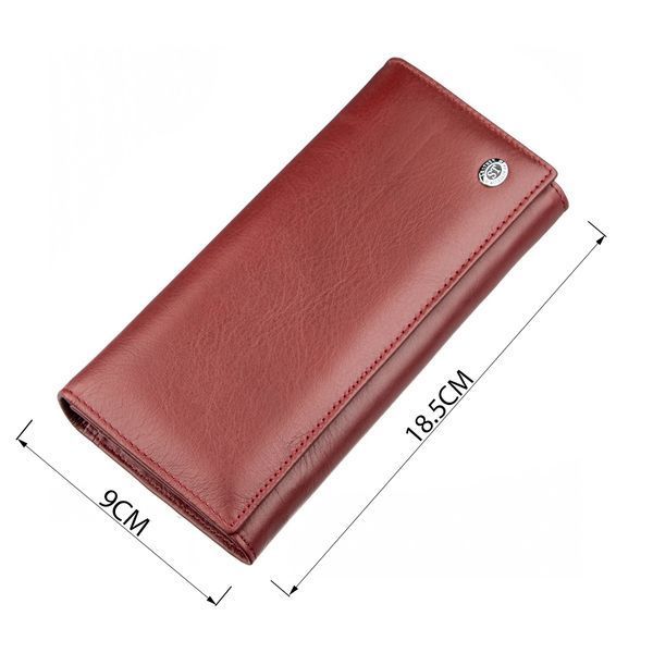 Місткий жіночий гаманець ST Leather 18877 Темно-червоний 18877 фото
