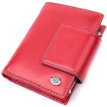 Яркий кожаный кошелек для женщин с интересной монетницей ST Leather 19448 Красный 19448 фото