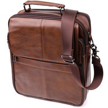Сумка для мужчин с ручкой для переноса в руке из натуральной кожи Vintage 23028 Коричневый 23028 фото
