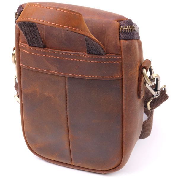 Компактная мужская сумка из натуральной винтажной кожи 21295 Vintage Коричневая 21295 фото