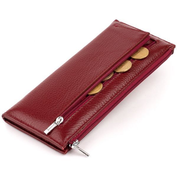 Горизонтальный тонкий кошелек из кожи женский ST Leather 19326 Бордовый 19326 фото