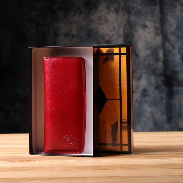 Стильный женский бумажник из глянцевой натуральной кожи Tony Perotti 20895_1 (2701Z rosso) Красный 20895_1 фото