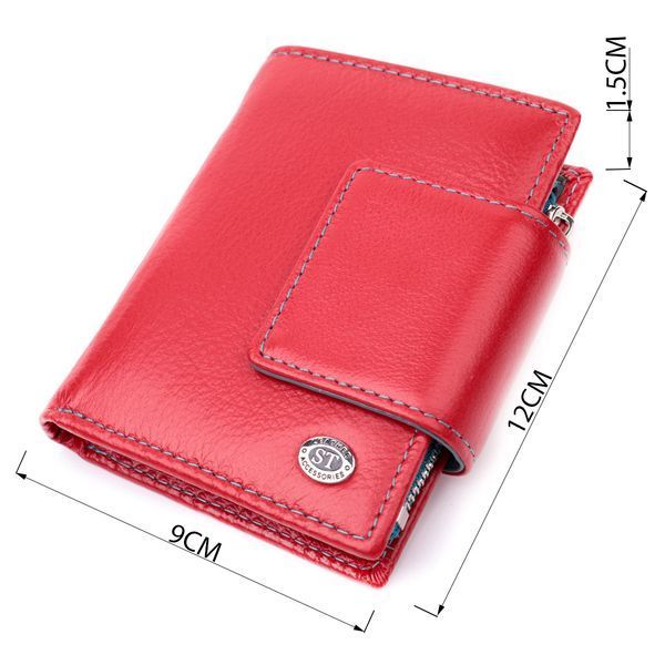Яркий кожаный кошелек для женщин с интересной монетницей ST Leather 19448 Красный 19448 фото
