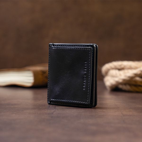 Вертикальне глянсове портмоне з накладною монетницьою GRANDE PELLE 11332 Синє 11332 фото