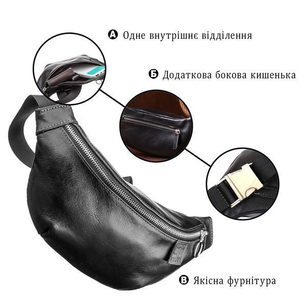 Поясна сумка GRANDE PELLE 11140 Чорна 11140 фото