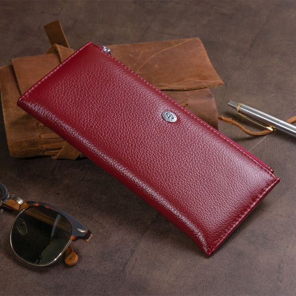 Горизонтальный тонкий кошелек из кожи женский ST Leather 19326 Бордовый 19326 фото