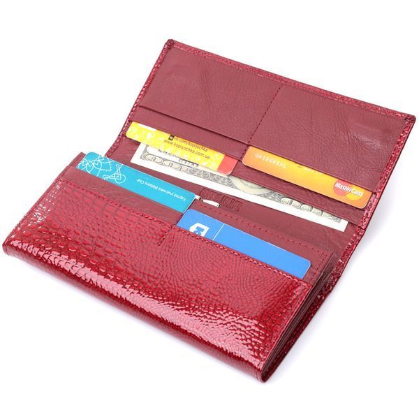 Гаманець для жінок із натуральної лакованої шкіри ST Leather 22680 Червоний 22680 фото