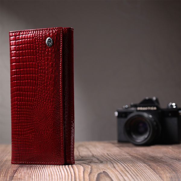 Гаманець для жінок із натуральної лакованої шкіри ST Leather 22680 Червоний 22680 фото