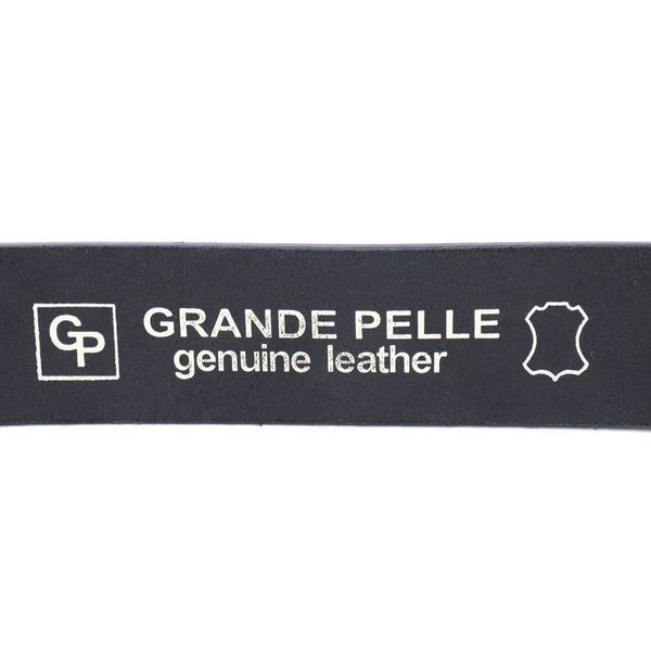 Шкіряний брючний ремінь для чоловіків з квадратною пряжкою GRANDE PELLE 11678 Чорний 11678 фото