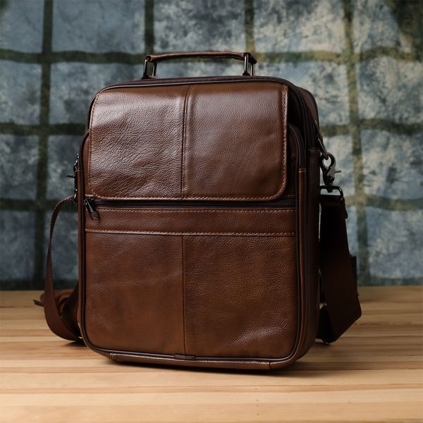 Сумка для мужчин с ручкой для переноса в руке из натуральной кожи Vintage 23028 Коричневый 23028 фото