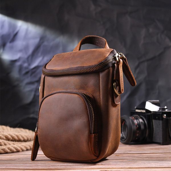Компактная мужская сумка из натуральной винтажной кожи 21295 Vintage Коричневая 21295 фото