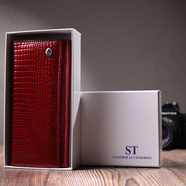 Гаманець для жінок із натуральної лакованої шкіри ST Leather 22680 Червоний 22680 фото