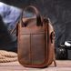 Компактная мужская сумка из натуральной винтажной кожи 21295 Vintage Коричневая 21295 фото 9