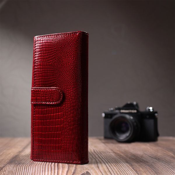 Шкіряний лакований гаманець з блоком для кредитних карток ST Leather 22682 Червоний 22682 фото