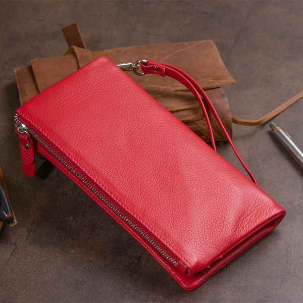 Гаманець-клатч зі шкіри з кишенею для мобільного ST Leather 19315 Червоний 19315 фото